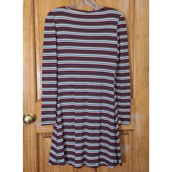 ASOS DESIGN Dress Women's 8 Striped Henley Ribbed Mini Y2K Style Lightweight - Picture 4 of 8